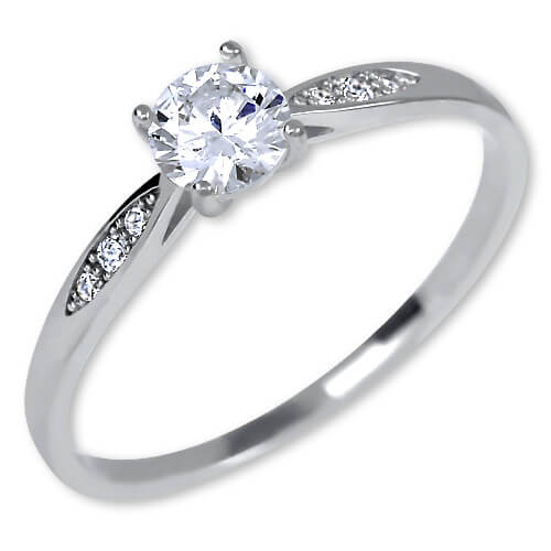 Brilio Něžný dámský prsten z bílého zlata 229 001 00809 07 57 mm