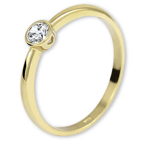 Brilio Zásnubní prsten ze žlutého zlata se zirkonem 226 001 01079 54 mm