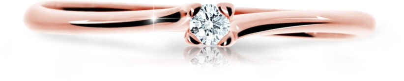 Cutie Diamonds Třpytivý prsten z růžového zlata s briliantem DZ6733-2948-00-X-4 50 mm