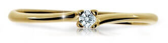 Cutie Diamonds Třpytivý prsten ze žlutého zlata s briliantem DZ6733-2948-00-X-1 61 mm