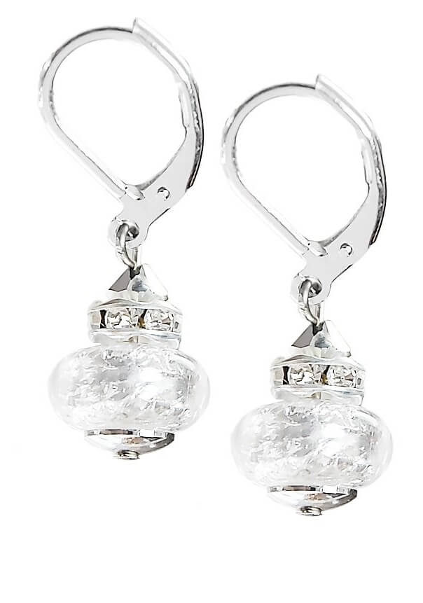 Lampglas Elegantní náušnice White Beauty s ryzím stříbrem v perlách Lampglas ESH1