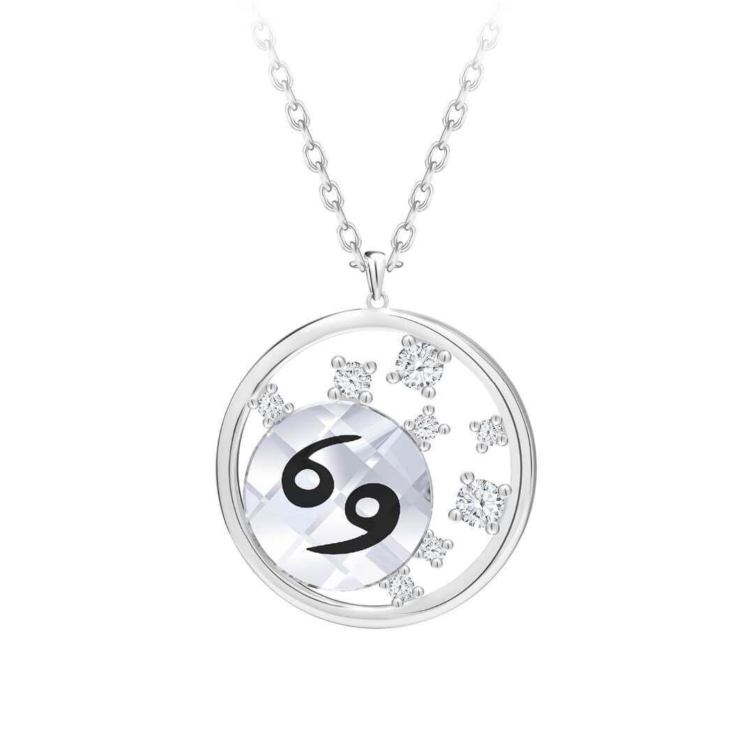 Preciosa Stříbrný náhrdelník s českým křišťálem Rak Sparkling Zodiac 6150 87 (řetízek