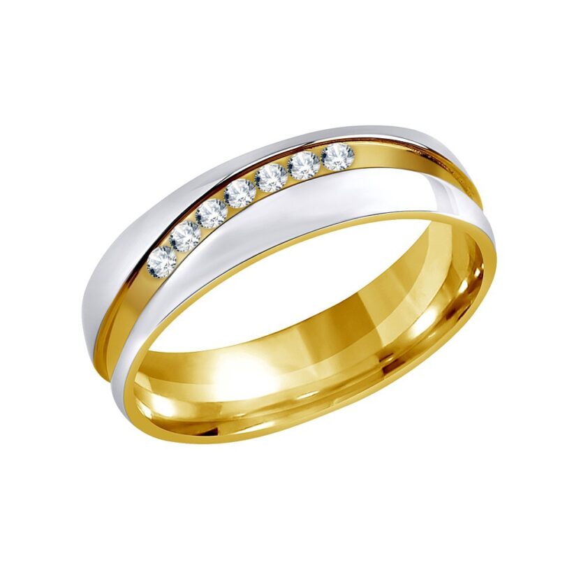 Silvego Snubní ocelový prsten pro ženy MARIAGE RRC2050-Z 49 mm