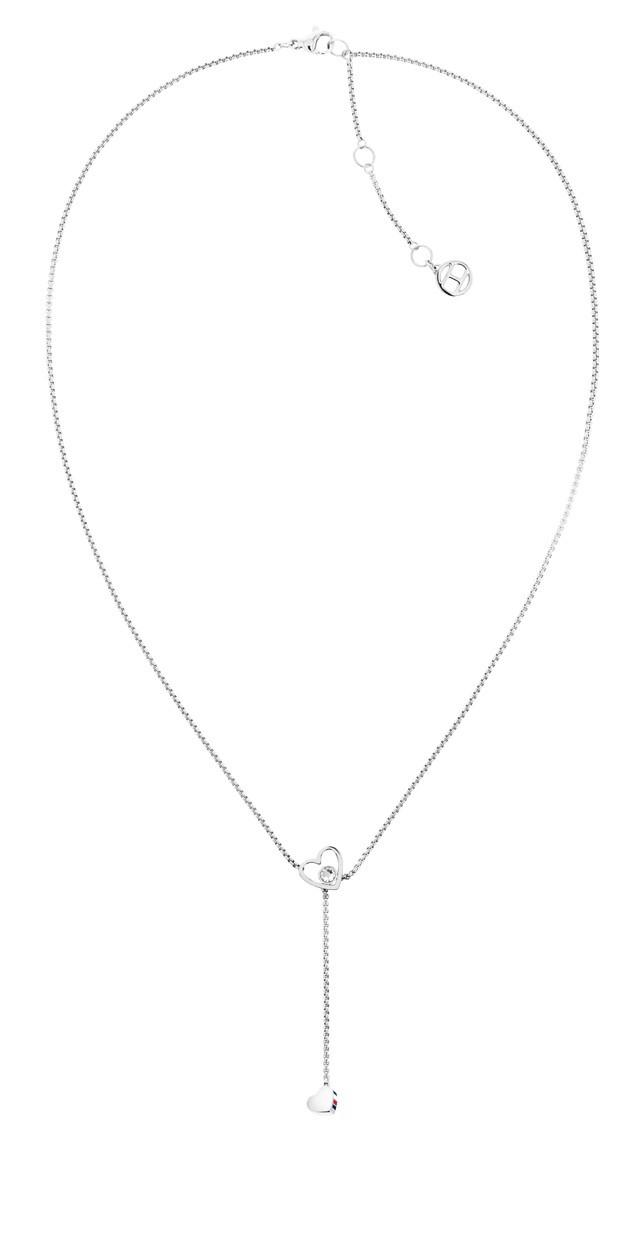 Tommy Hilfiger Moderní ocelový náhrdelník se srdíčky Hanging Heart 2780671