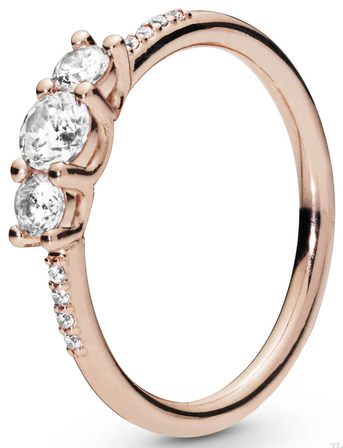 Pandora Bronzový prsten s čirými kamínky 186242CZ 56 mm